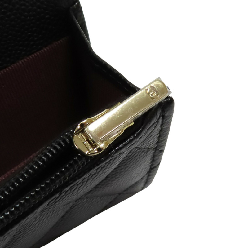 黑色 荔枝紋牛皮 Classic 卡夾 零錢包 銀扣【CHANEL 香奈兒】 AP4096-10