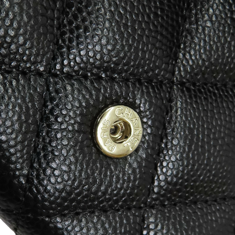 黑色 荔枝紋牛皮 Classic 卡夾 零錢包 銀扣【CHANEL 香奈兒】 AP4096-11