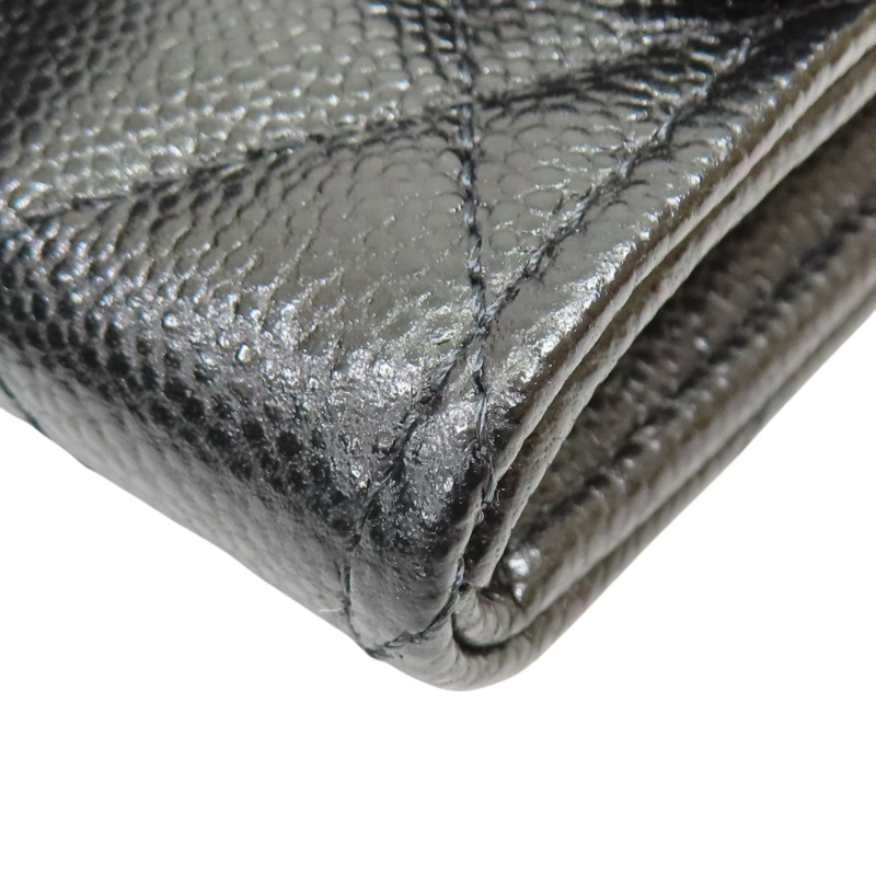 黑色 荔枝紋牛皮 Classic 卡夾 零錢包 銀扣【CHANEL 香奈兒】 AP4096-13