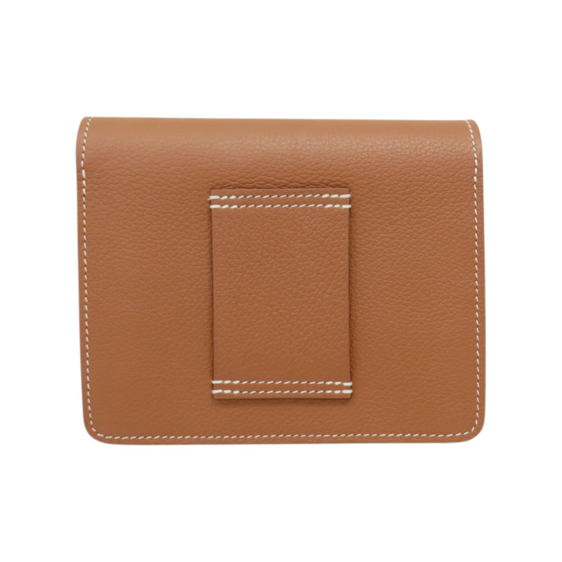 金棕色 Evercolor牛皮 Roulis Slim Wallet 二折短夾 U刻 金釦【HERMES 愛馬仕】-1