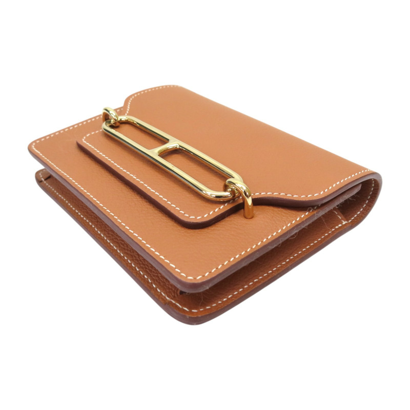 金棕色 Evercolor牛皮 Roulis Slim Wallet 二折短夾 U刻 金釦【HERMES 愛馬仕】-2