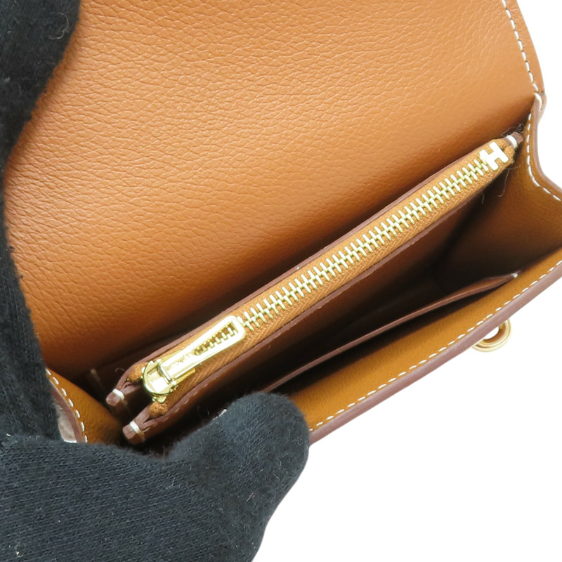 金棕色 Evercolor牛皮 Roulis Slim Wallet 二折短夾 U刻 金釦【HERMES 愛馬仕】-4