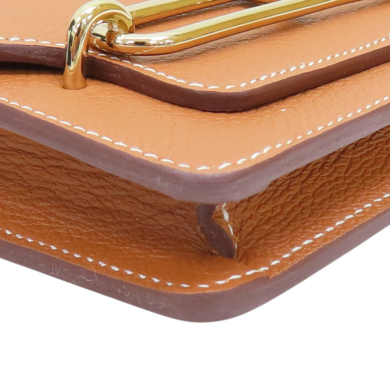 金棕色 Evercolor牛皮 Roulis Slim Wallet 二折短夾 U刻 金釦【HERMES 愛馬仕】-12