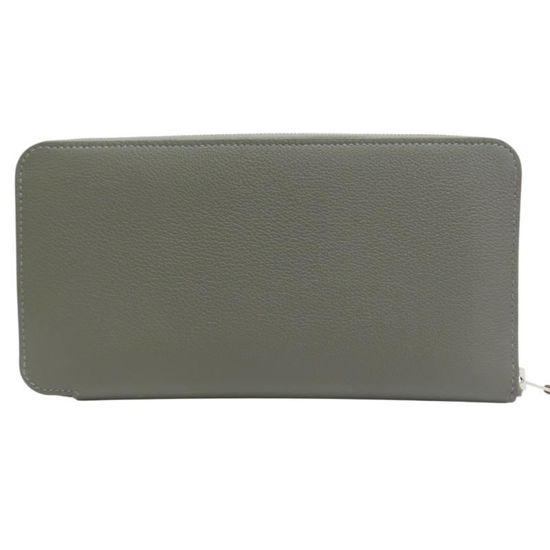 積雨雲灰 Evercolor牛皮 Silk'in Long 絲巾長夾 B刻【HERMES 愛馬仕】-1