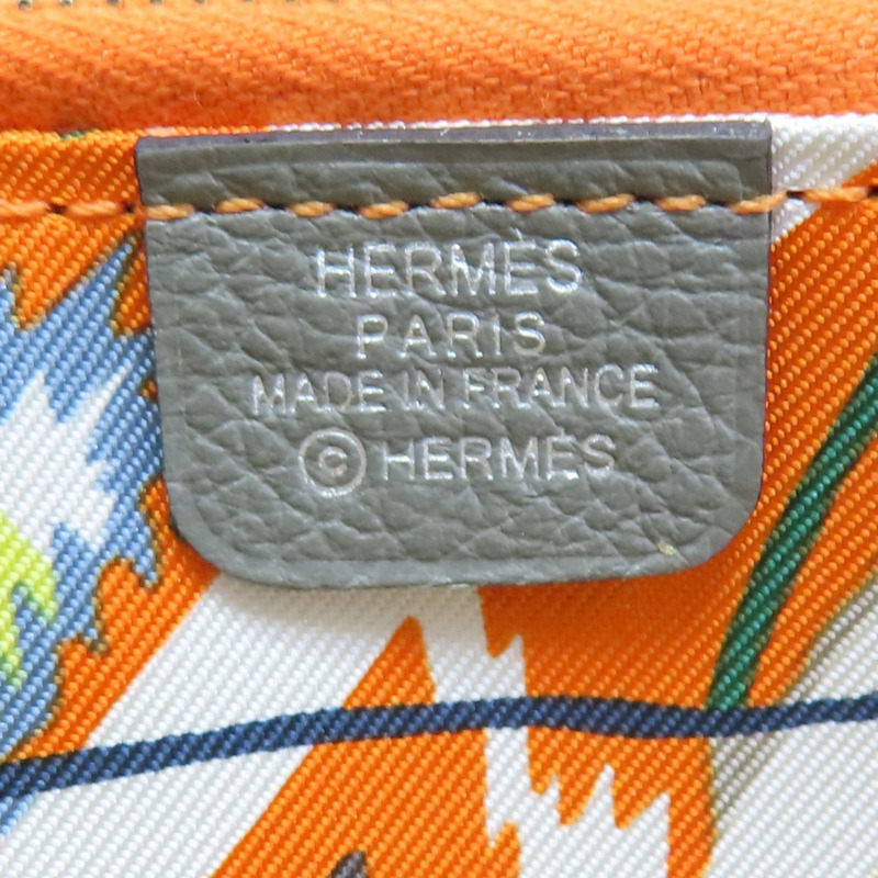 積雨雲灰 Evercolor牛皮 Silk'in Long 絲巾長夾 B刻【HERMES 愛馬仕】-6