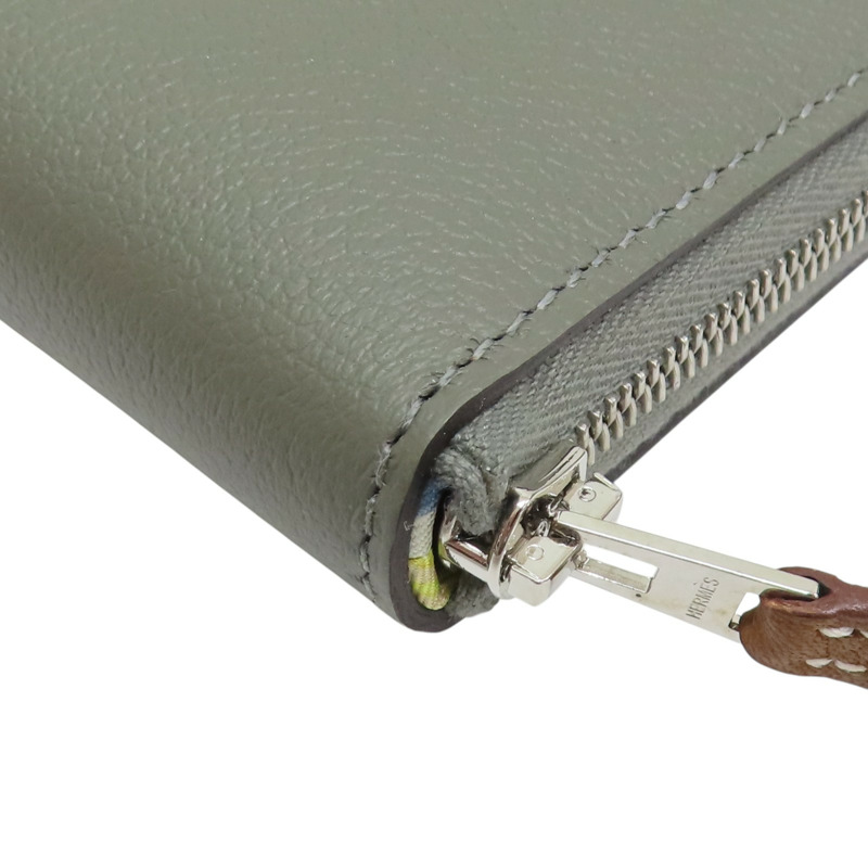 積雨雲灰 Evercolor牛皮 Silk'in Long 絲巾長夾 B刻【HERMES 愛馬仕】-9