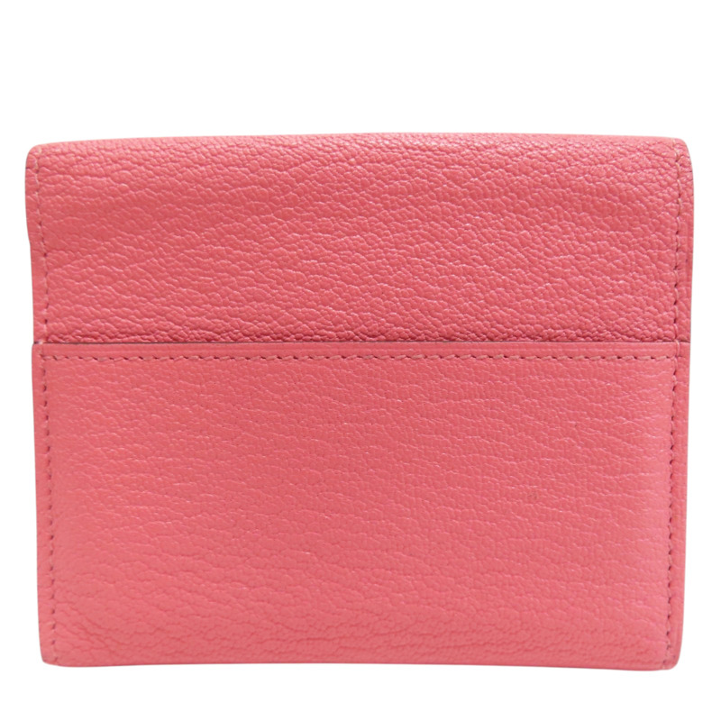 粉色 Chevre 山羊皮 Clic 12 卡夾 短夾 C刻 銀釦【HERMES 愛馬仕】-1