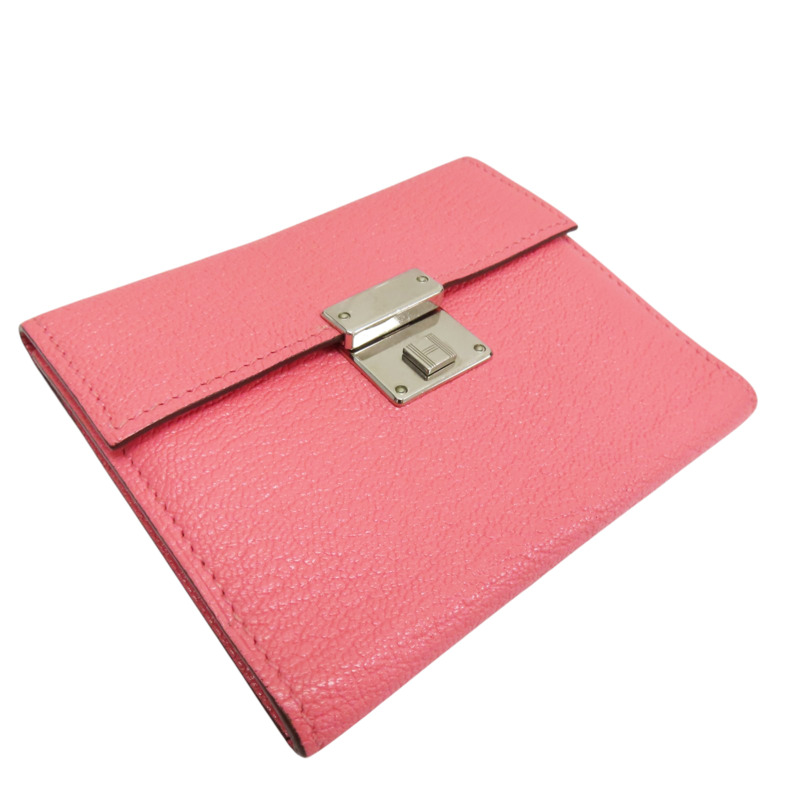 粉色 Chevre 山羊皮 Clic 12 卡夾 短夾 C刻 銀釦【HERMES 愛馬仕】-2