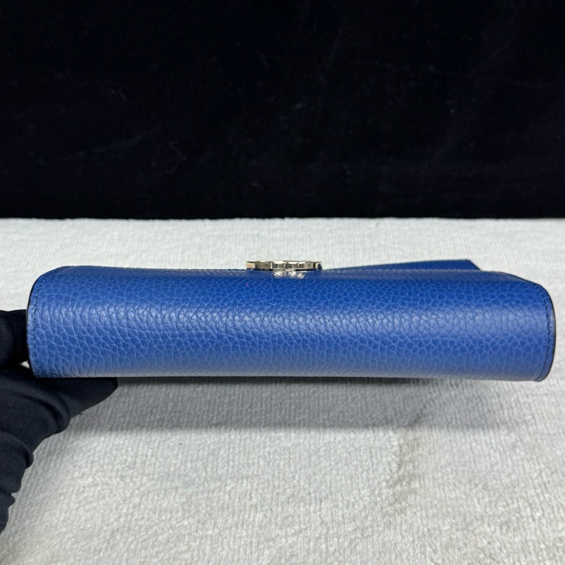 Gucci古驰 蓝色全皮风琴woc链条包 成色99新-5