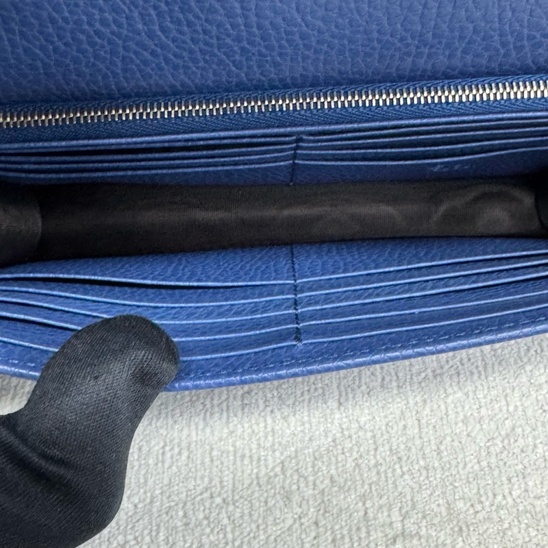 Gucci古驰 蓝色全皮风琴woc链条包 成色99新-6