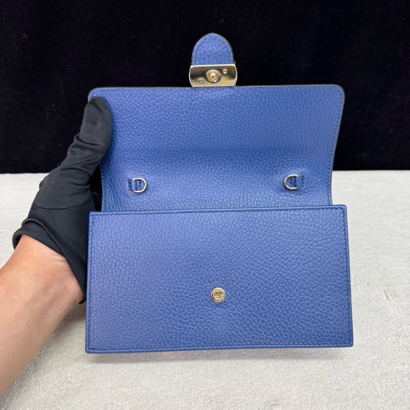 Gucci古驰 蓝色全皮风琴woc链条包 成色99新-8