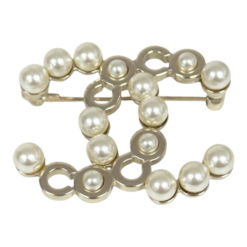CHANEL CC 珠珠 胸針-4