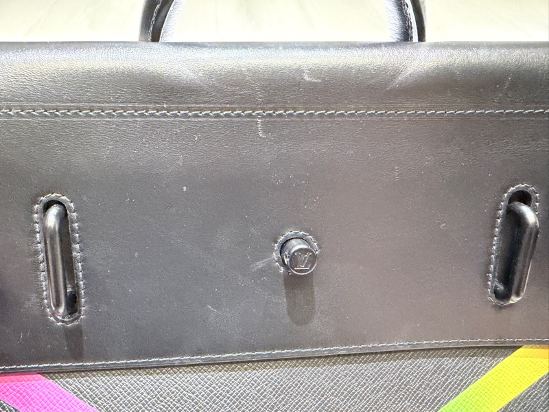 LV 路易威登 限量彩虹 Taiga Steamer PM 公文包 手提包 斜背包 黑色 M30339 LV-16