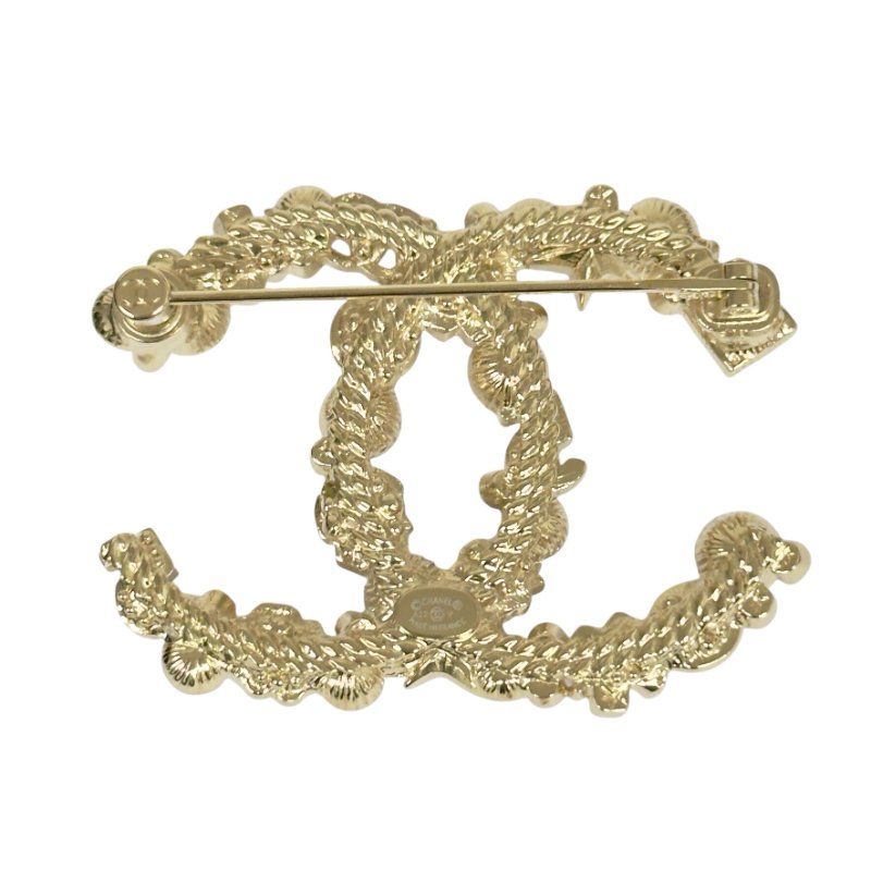 CHANEL CC 經典元素 水鑽 珠珠 胸針-4