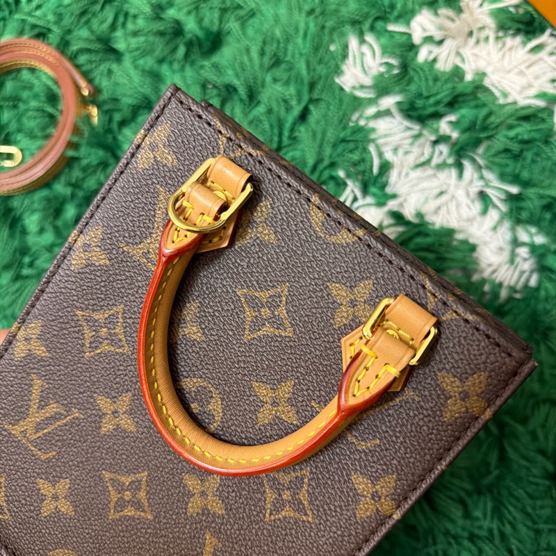 LOUIS VUITTON Petit Sac Plat 單肩包 手提包 Monogram 帆布 二手 女士-10
