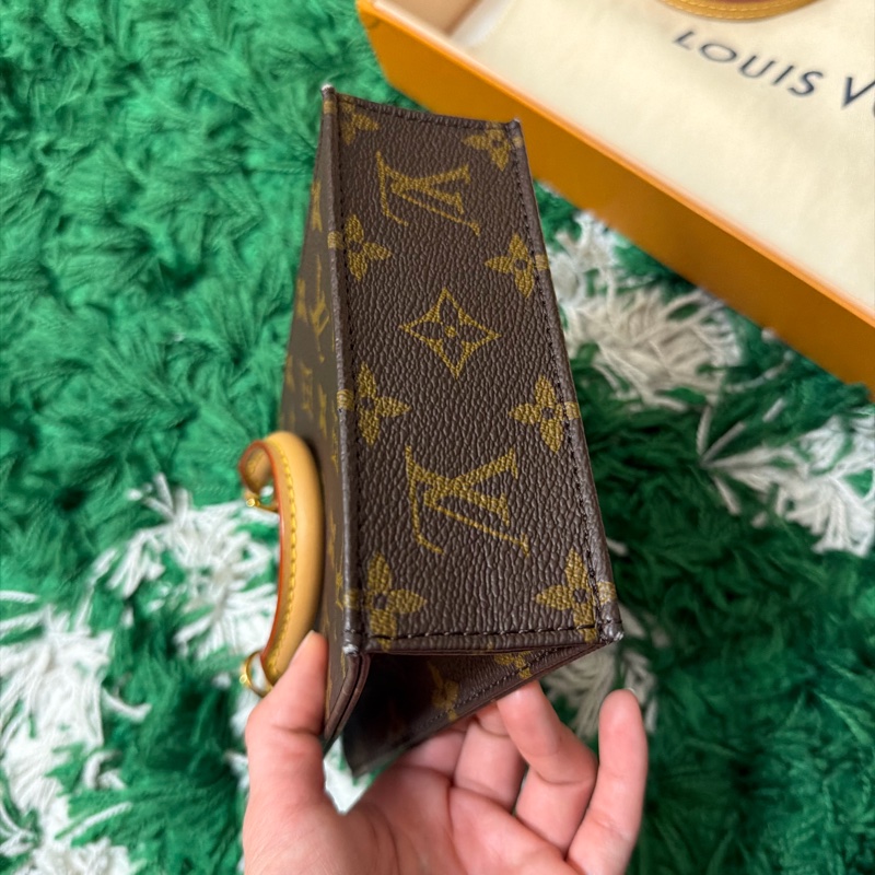 LOUIS VUITTON Petit Sac Plat 單肩包 手提包 Monogram 帆布 二手 女士-13