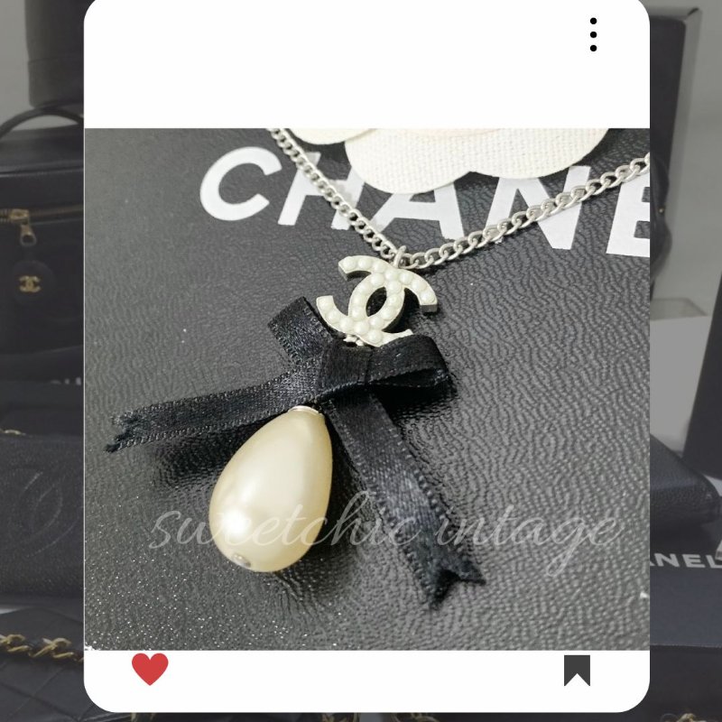 🛍️🎁 26 🔥 4月新品上架 💘 香奈兒 Chanel 水滴形珍珠吊墜蝴蝶結頸鏈🔥 香奈兒熱賣款 香奈兒經典款頸鏈 CHANEL NECKLACE-0