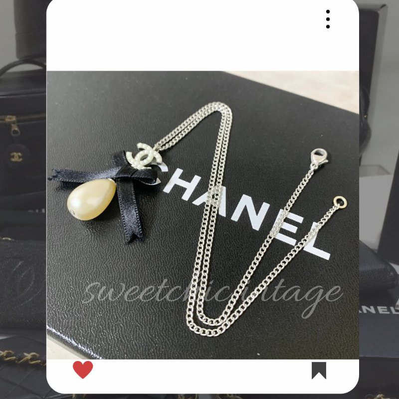 🛍️🎁 26 🔥 4月新品上架 💘 香奈兒 Chanel 水滴形珍珠吊墜蝴蝶結頸鏈🔥 香奈兒熱賣款 香奈兒經典款頸鏈 CHANEL NECKLACE-3