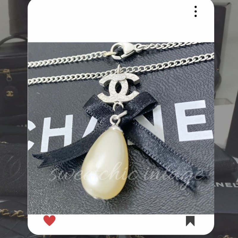 🛍️🎁 26 🔥 4月新品上架 💘 香奈兒 Chanel 水滴形珍珠吊墜蝴蝶結頸鏈🔥 香奈兒熱賣款 香奈兒經典款頸鏈 CHANEL NECKLACE-8