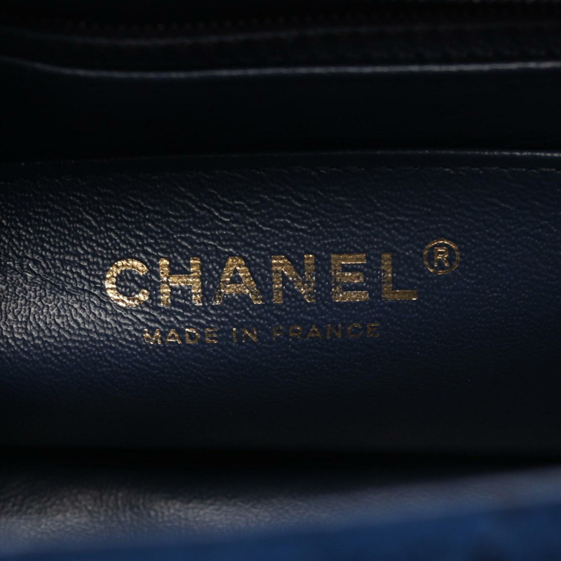 香奈兒 2.55 Matelassé 肩背包/手提包，天鵝絨材質，女士，藍色-3