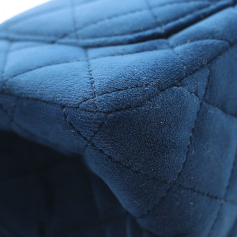 香奈兒 2.55 Matelassé 肩背包/手提包，天鵝絨材質，女士，藍色-7