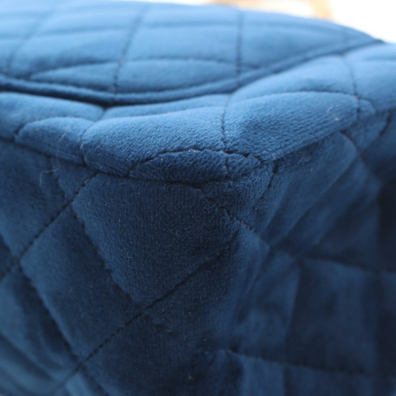 香奈兒 2.55 Matelassé 肩背包/手提包，天鵝絨材質，女士，藍色-8