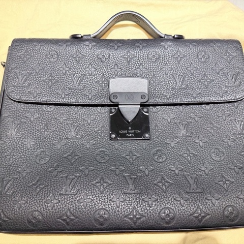 LV 路易威登 男士2023新款S-LOCK老花壓紋牛皮手提公文包