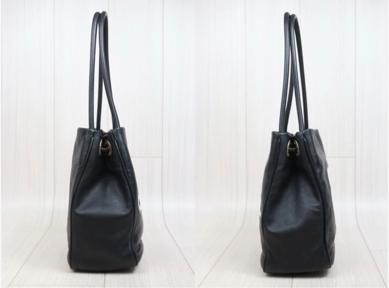 「JL精品代購」9新 Chanel 香奈兒山茶花黑托特包-4