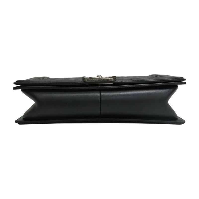 黑色 菱格紋 羊皮 Boy 28 鍊帶 肩背包 銀釦【CHANEL 香奈兒】 A92193-3