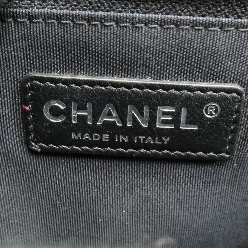 黑色 菱格紋 羊皮 Boy 28 鍊帶 肩背包 銀釦【CHANEL 香奈兒】 A92193-6