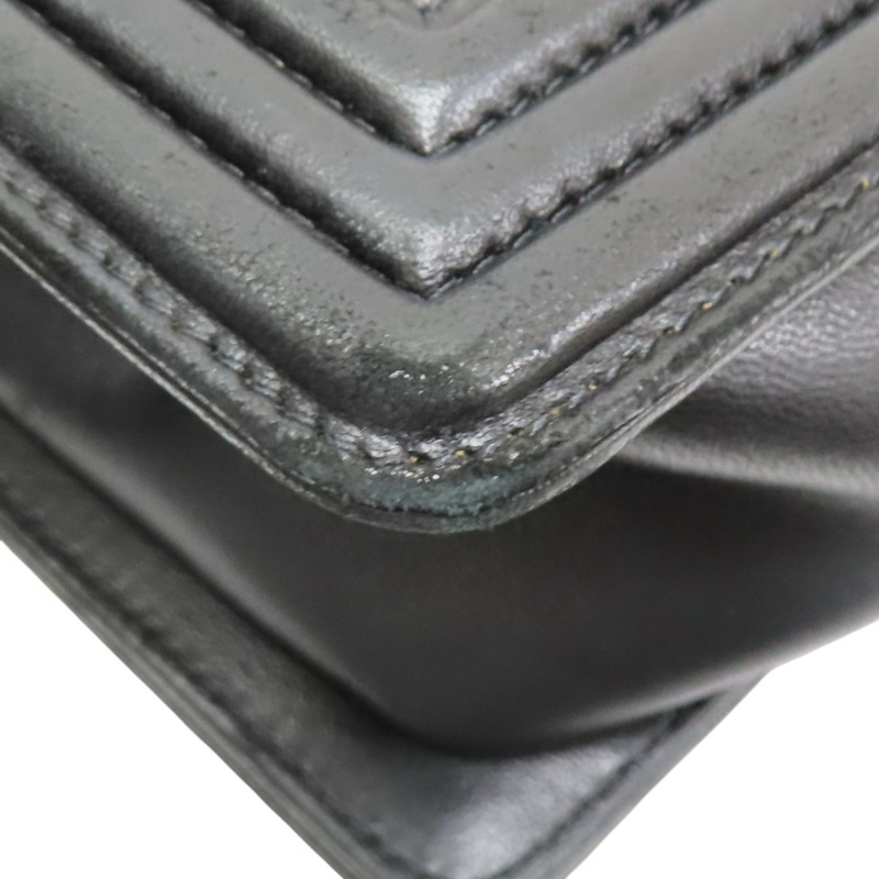 黑色 菱格紋 羊皮 Boy 28 鍊帶 肩背包 銀釦【CHANEL 香奈兒】 A92193-15