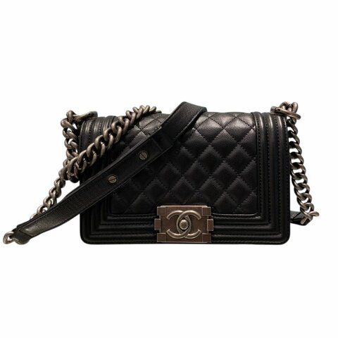 CHANEL 香奈兒 BOY20 黑色 銀扣