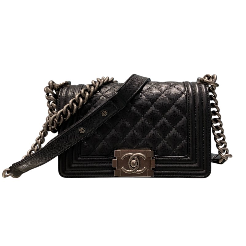 CHANEL 香奈兒 BOY20 黑色 銀扣-0