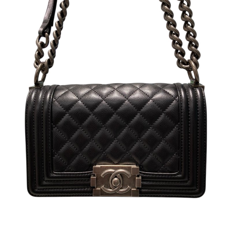 CHANEL 香奈兒 BOY20 黑色 銀扣-1