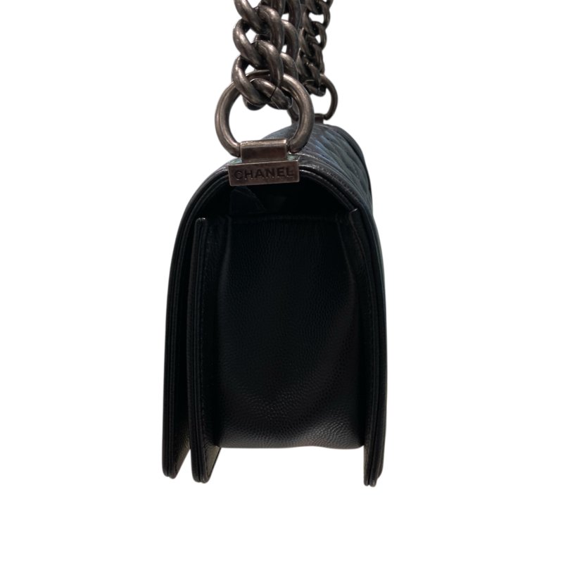 CHANEL 香奈兒 BOY20 黑色 銀扣-4