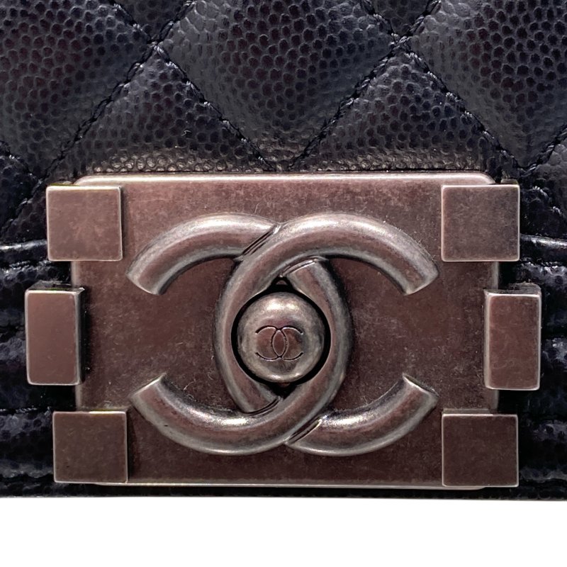 CHANEL 香奈兒 BOY20 黑色 銀扣-11