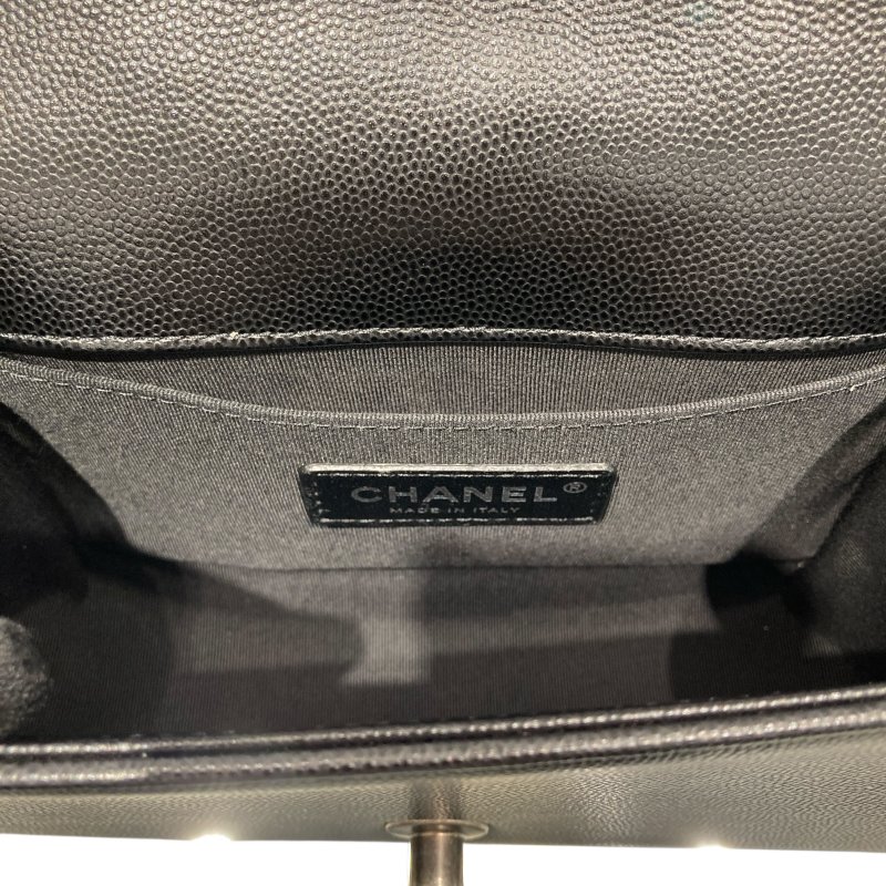 CHANEL 香奈兒 BOY20 黑色 銀扣-13