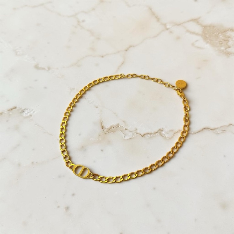 莉亞精品♡DIOR CD Logo頸鏈 二手-0