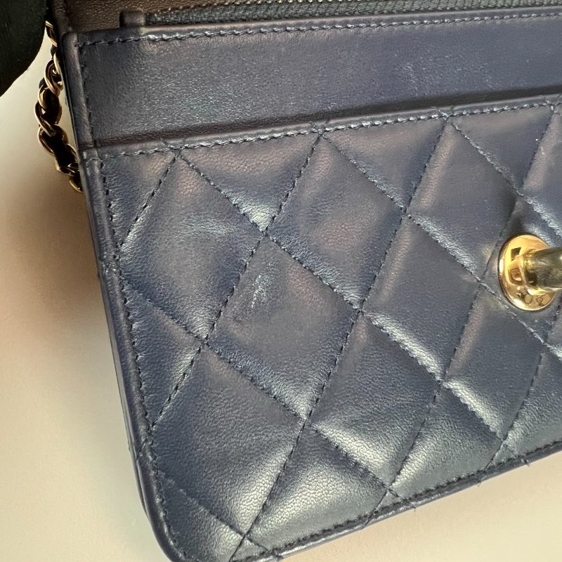 CHANEL TRENDY WOC金鍊包羊皮藍 保卡款29開-9