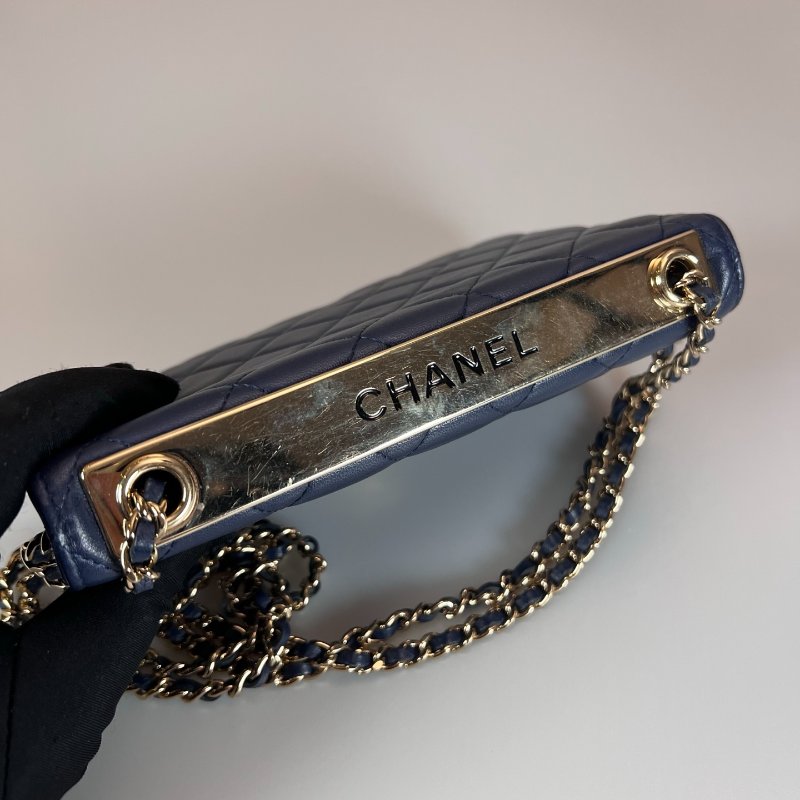 CHANEL TRENDY WOC金鍊包羊皮藍 保卡款29開-10