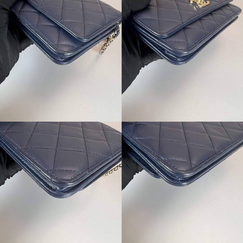 CHANEL TRENDY WOC金鍊包羊皮藍 保卡款29開-12