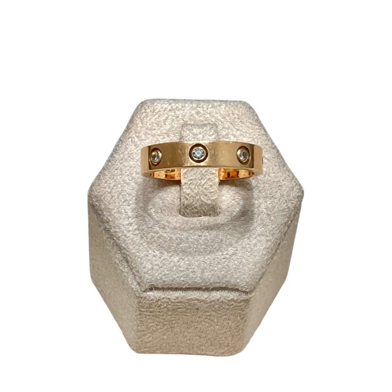 CARTIER 卡地亞 LOVE RING環圈帶鑽 18K SIZE:51-0