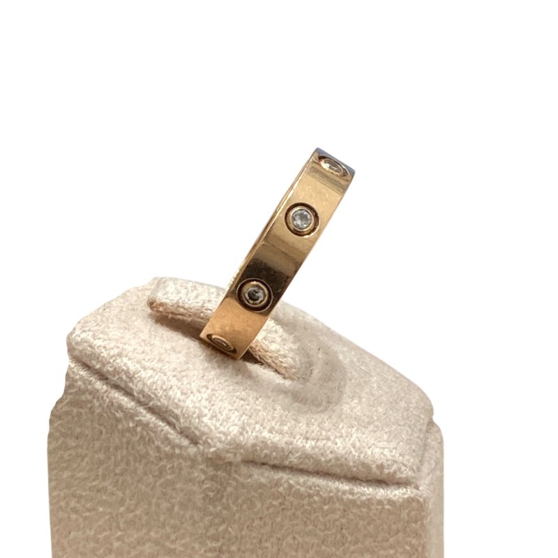 CARTIER 卡地亞 LOVE RING環圈帶鑽 18K SIZE:51-2