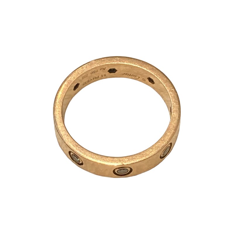 CARTIER 卡地亞 LOVE RING環圈帶鑽 18K SIZE:51-3