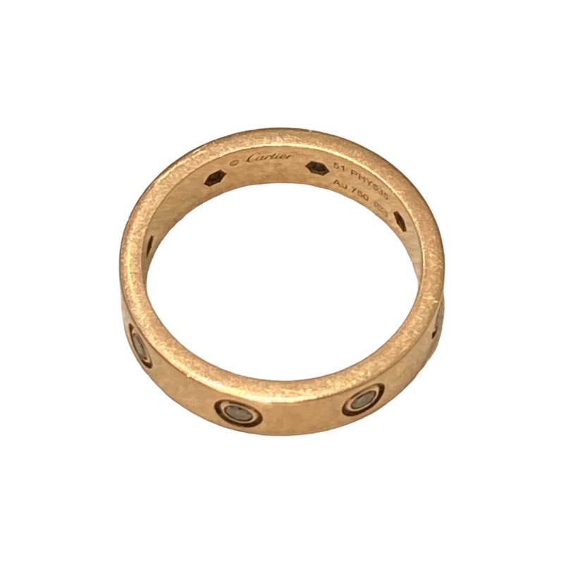 CARTIER 卡地亞 LOVE RING環圈帶鑽 18K SIZE:51-4