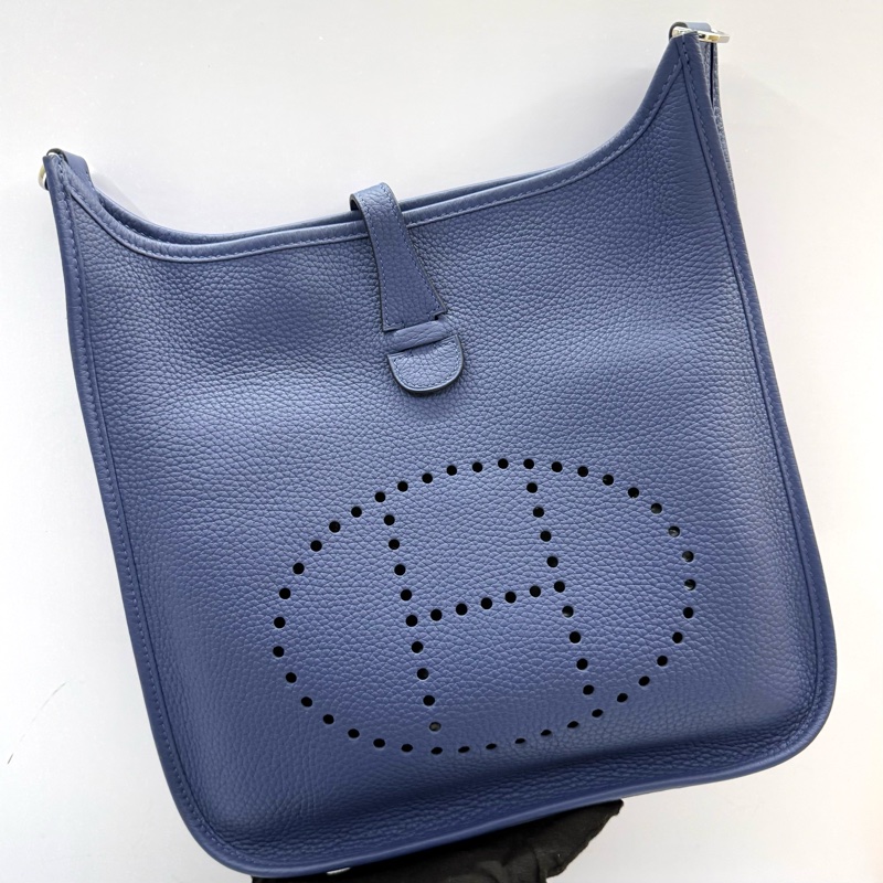 HERMES 愛馬仕 7E布萊頓藍EVELYN III 29 PM  斜背包 C刻-0