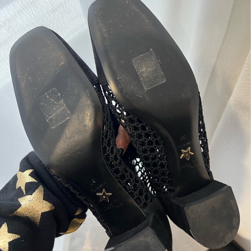DIOR/迪奧鞋子 Naughtily-D  黑色鏤空踝靴 女款 中跟系帶靴子 尺碼：37碼-4