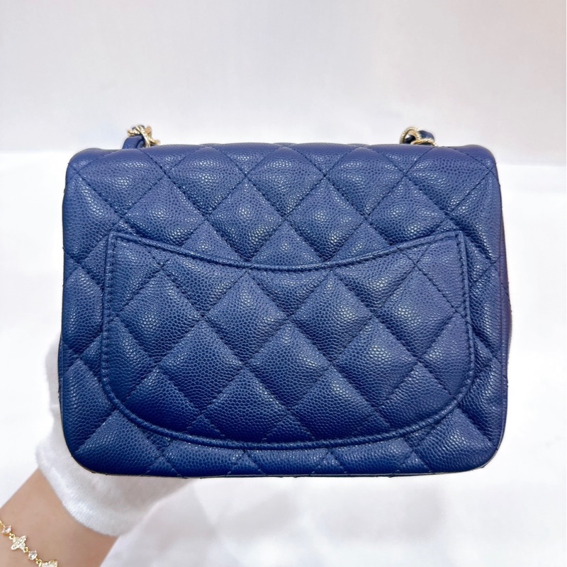 莉亞精品♡Chanel荔枝藍方胖子 二手-3