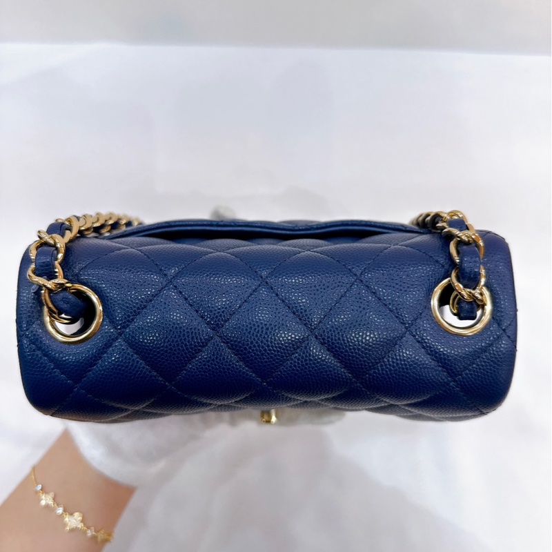 莉亞精品♡Chanel荔枝藍方胖子 二手-4
