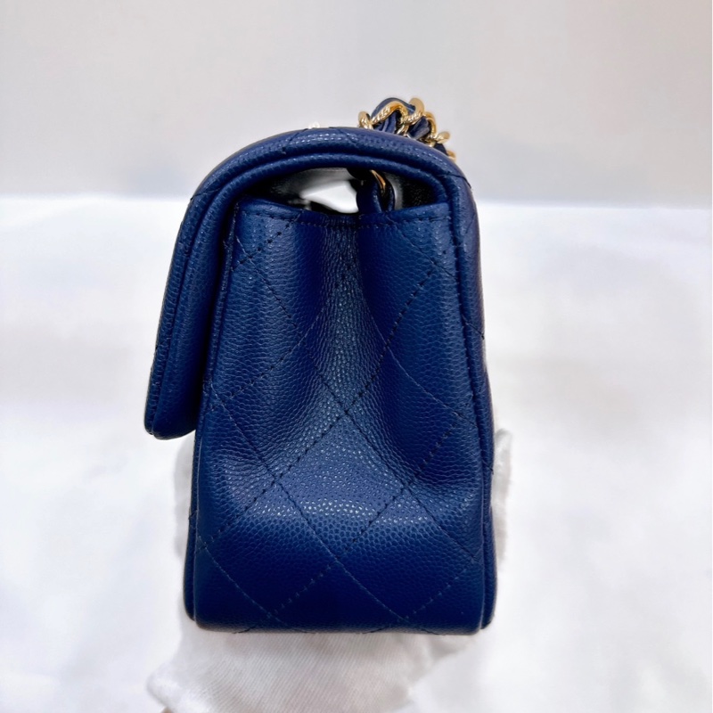 莉亞精品♡Chanel荔枝藍方胖子 二手-5